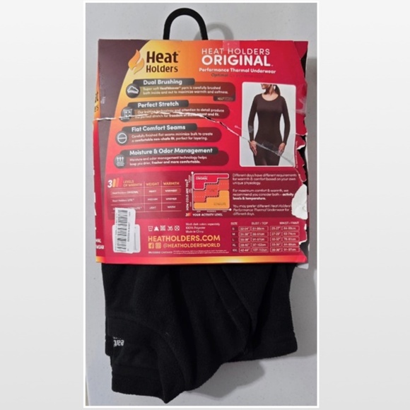 New Heat Holders Shirt Womens Medium Thermal Black Top Long Sleeve Active Outdoo - Picture 8 of 15